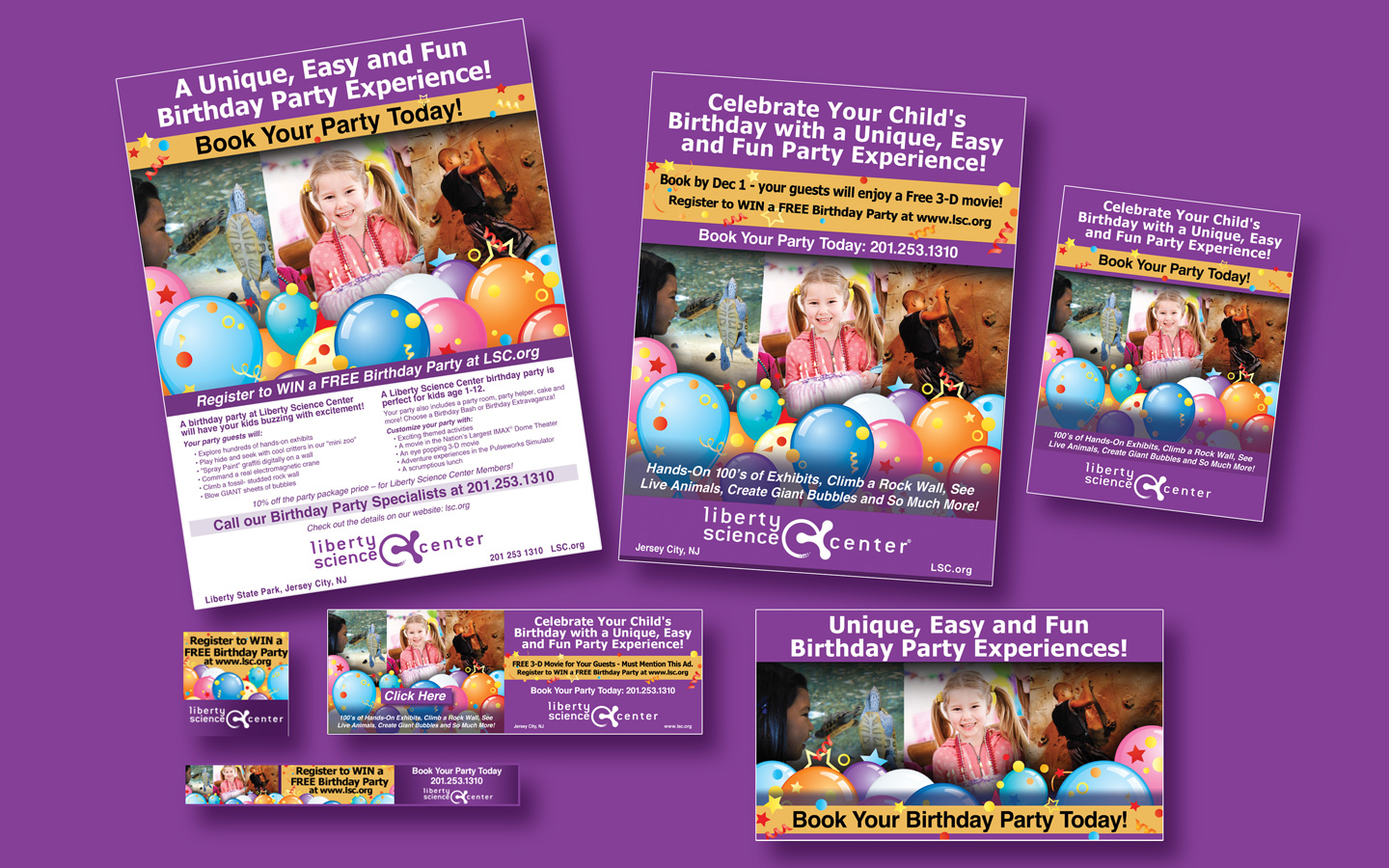 Banner ads, collateral, website content, print ads
